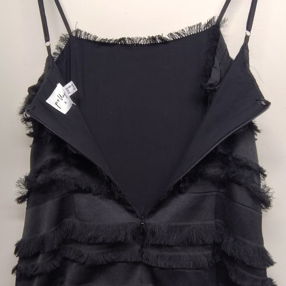 Princess Polly Mini Dress Women Size 8 Black Fringes Sleeveless Slim Fit - Picture 6 of 8